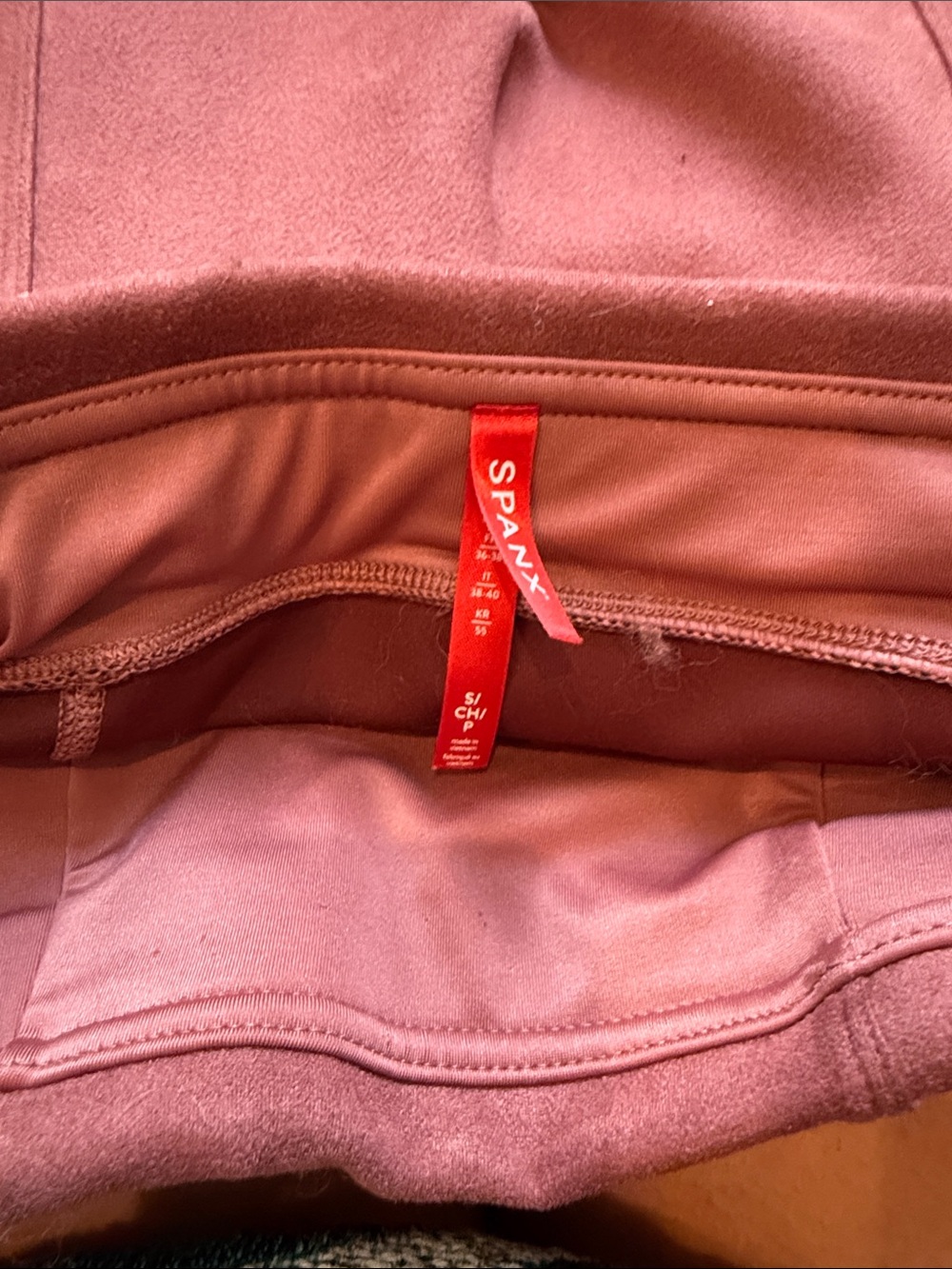 SPANX Girls Dusty Rose Fleece-Lined Leggings - Picture 3 of 3